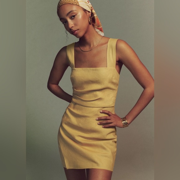 NWT Reformation Kerrigan Linen Dress (in Cafe) - Picture 2 of 10